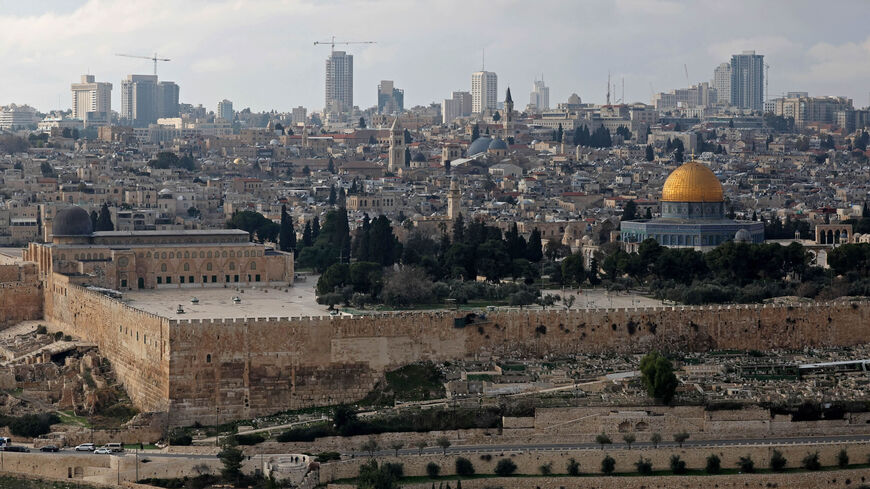 This picture taken from the Mount of Olives shows a view of Al-Aqsa Mosque compound and its Dome of the Rock, Old City, Jerusalem, Jan. 2, 2023.