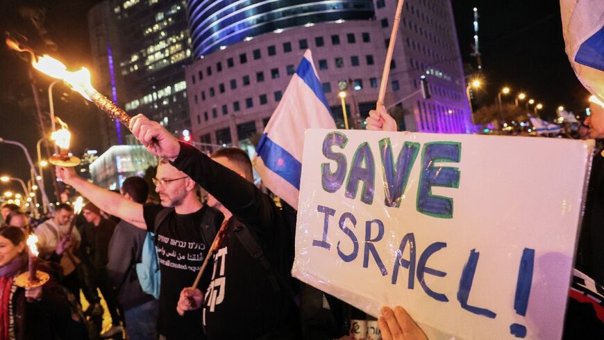 The demonstration is the biggest since Netanyahu's new government took power in late December