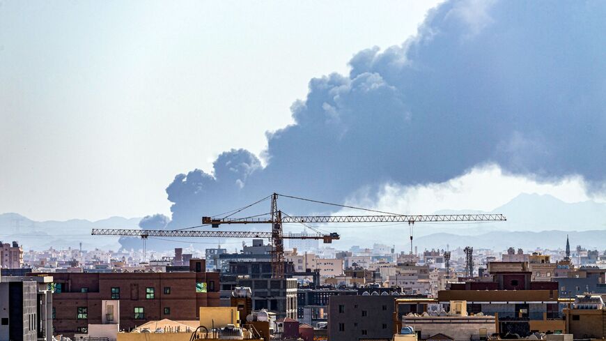 Smoke rises from a Saudi Aramco oil facility in Saudi Arabia's Red Sea coastal city of Jeddah, on March 26, 2022, following a reported Yemeni rebels attack. 