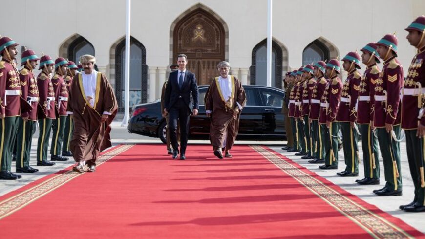 Syrian President Bashar Al-Assad gets a red carpet reception on a rare visit to Oman on Feb. 20, 2023. (Photo: Foreign Ministry of Oman) 