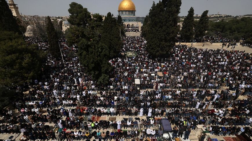 Tens of thousands attended first Friday prayers in the holy month of Ramadan at Jerusalem's Al-Aqsa mosque compound