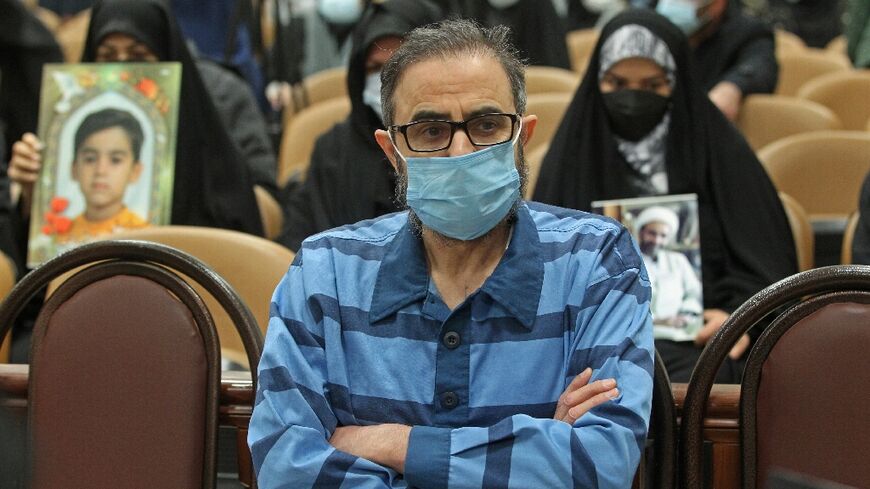 Iranian-swedish dissident Habib Chaab during his trial on January 18, 2022