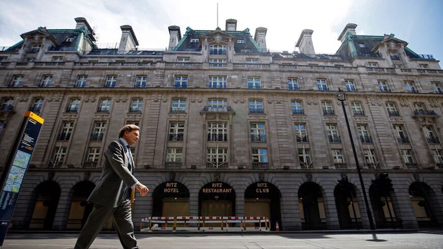The Ritz hotel is pictured in central London on May 18, 2020. 