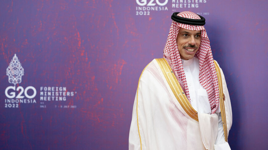 Saudi Arabia's Foreign Minister Faisal bin Farhan Al-Saud arrives for the G20 Foreign Ministers' Meeting in Nusa Dua on the Indonesian resort island of Bali on July 8, 2022. (Photo by Stefani Reynolds / POOL / AFP) (Photo by STEFANI REYNOLDS/POOL/AFP via Getty Images)