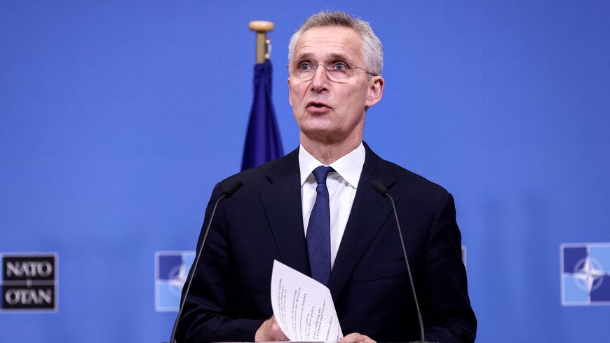 NATO Secretary General Jens Stoltenberg speaks during a press conference at the NATO headquarters in Brussels on March 7, 2023. 