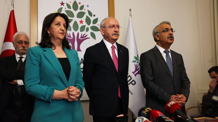Turkey's Republican People's Party (CHP) Chairman and presidential candidate Kemal Kilicdaroglu (C).