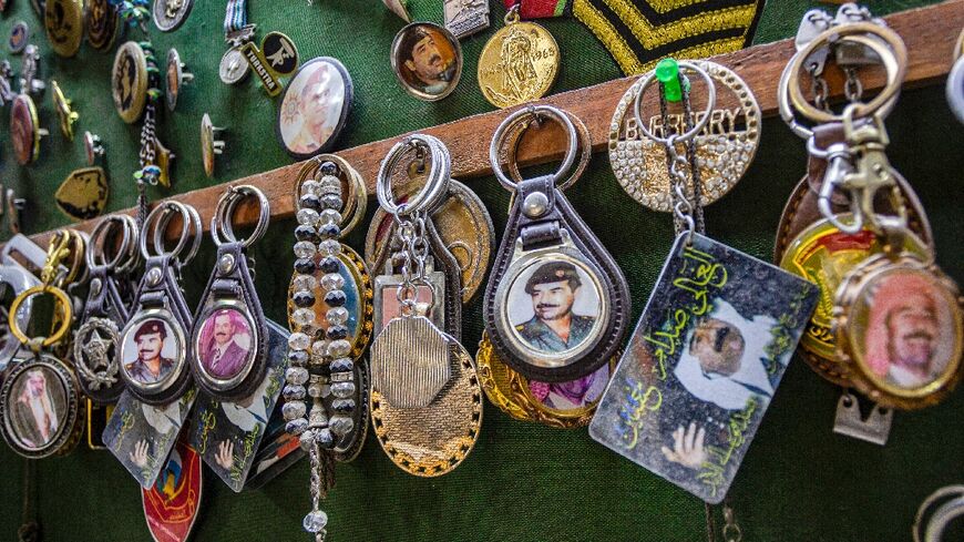 The instantly recognisable face peers out from everything from bumper stickers to mobile phone cases in Jordan, despite symbols and images associated with his rule being widely considered taboo in Iraq itself