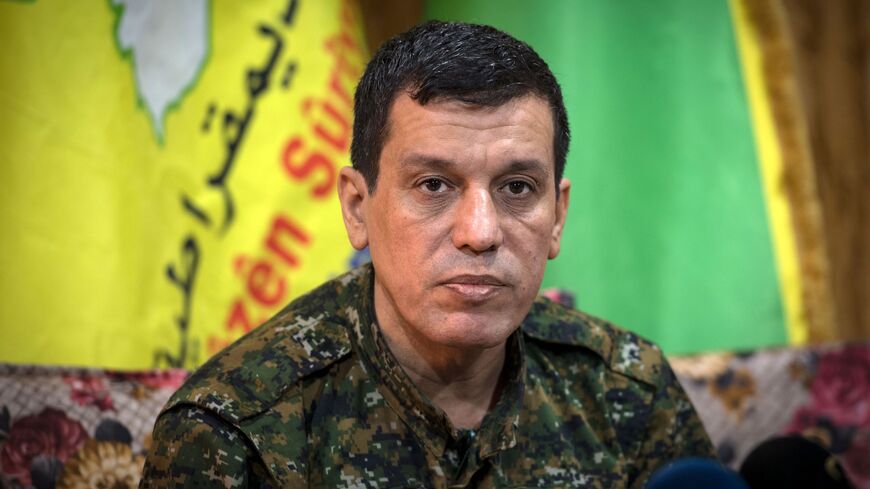 Mazloum Kobane, commander-in-chief of the Syrian Democratic Forces (SDF), gives a press conference near the northeastern Syrian Hassakeh province on Oct. 24, 2019. 