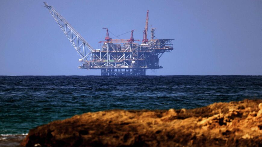 A view of the platform of the Leviathan natural gas field in the Mediterranean Sea is pictured from the Israeli northern coastal beach of Nasholim, on August 29, 2022. (Photo by JACK GUEZ / AFP) (Photo by JACK GUEZ/AFP via Getty Images)