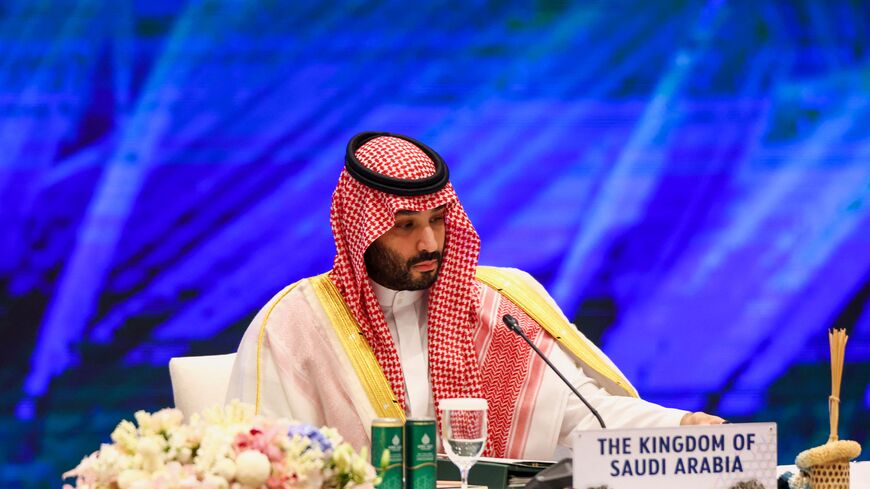 Saudi Crown Prince Mohammed bin Salman attends the "APEC Leaders' Informal Dialogue with Guests" event during the Asia-Pacific Economic Cooperation (APEC) summit in Bangkok on November 18, 2022. (Photo by ATHIT PERAWONGMETHA / POOL / AFP) (Photo by ATHIT PERAWONGMETHA/POOL/AFP via Getty Images)