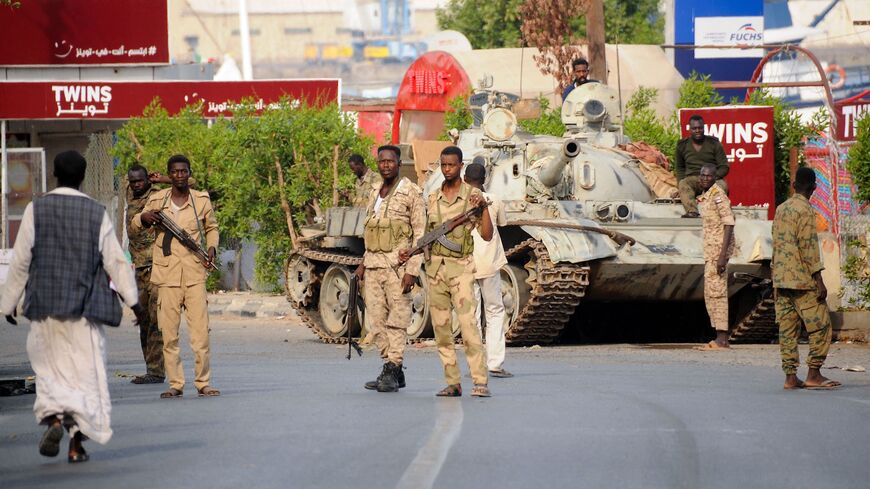 Sudanese army soldiers, loyal to army chief Abdel Fattah al-Burhan.