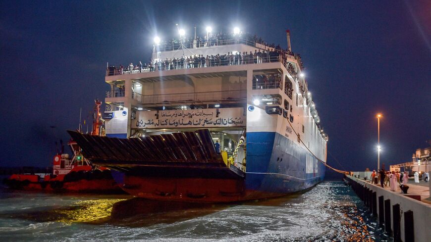 The Saudi-flagged ferry passenger ship Amanah carrying evacuated civilians fleeing violence in Sudan.