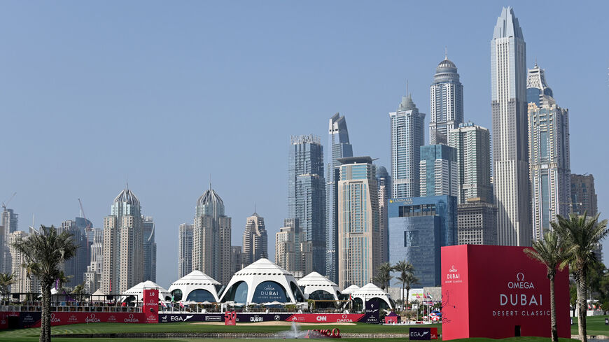 A general view of the Emirates Golf Club and the Dubai skyline during a pro-am event prior to the Omega Dubai Desert Classic at Emirates Golf Club, Dubai, United Arab Emirates, Jan. 26, 2021.