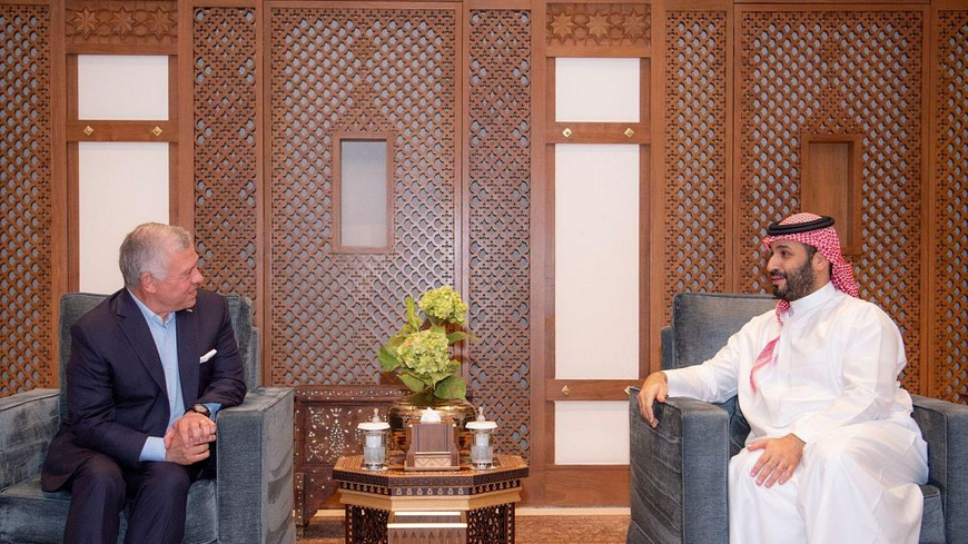 Saudi Arabia's Crown Prince Mohammed bin Salman and King Abdullah II of Jordan on April, 19, 2023