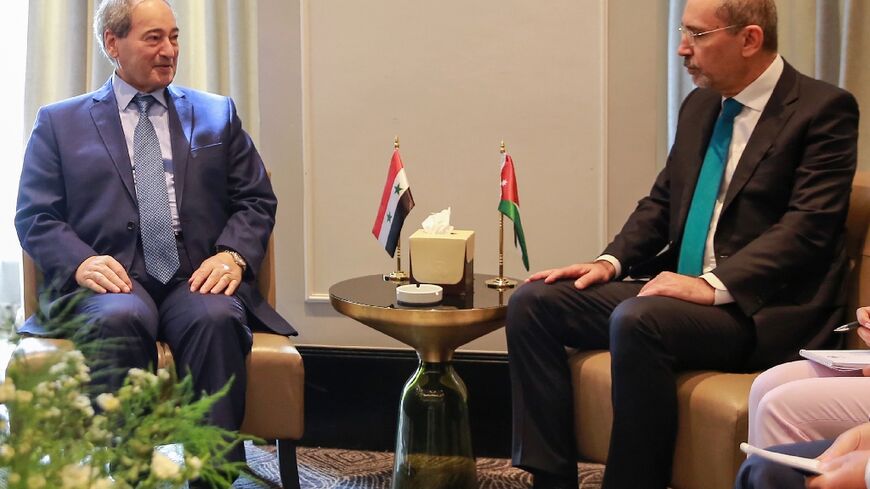 Jordanian Foreign Minister Ayman Safadi and his Syrian counterpart Faisal Mekdad discussed a 'political solution' to Syria's conflict