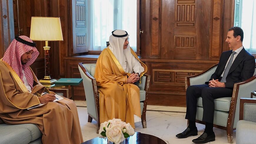 Syrian President Bashar al-Assad recives an invitation to next week's Arab summit from Saudi Arabia's ambassador to Jordan, Nayef bin Bandar al-Sudairi