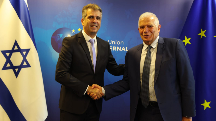 Israeli foreign minister Eli Cohen and EU high commissioner for foreign affairs josep Borrell , Brussels, may 2 2023