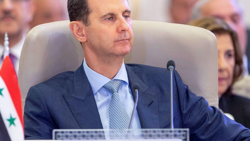 President Bashar al-Assad takes the seat of the Syrian Arab Republic at the Arab summit in Jeddah, Saudi Arabia, sealing his government's return from suspension