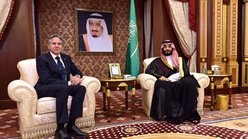 US Secretary of State Antony Blinken meets Saudi Crown Prince Mohammed bin Salman in the coastal city of Jeddah before heading to the capital Riyadh for talks with Gulf Arab officials