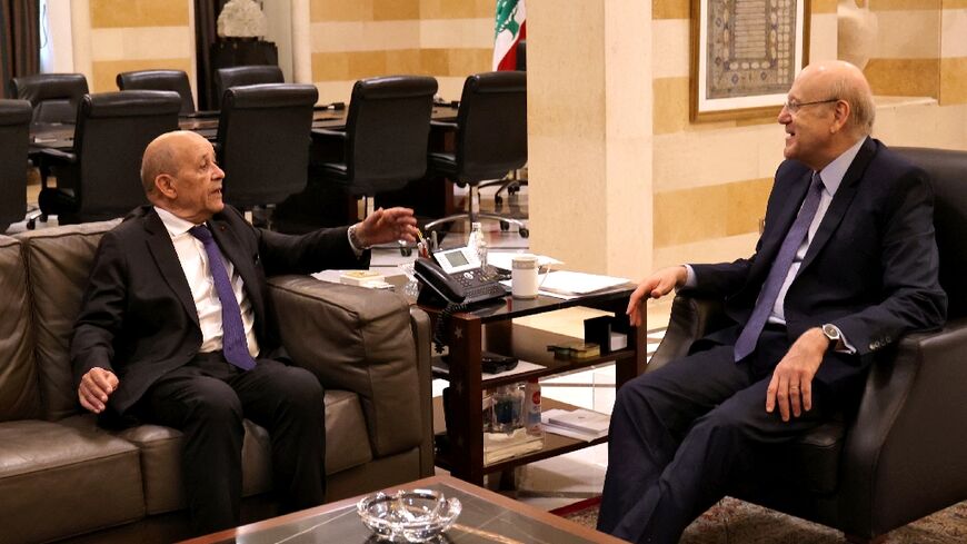 France's new special envoy for Lebanon Jean-Yves Le Drian met with Lebanese caretaker Prime Minister Najib Mikati during a visit to Beirut