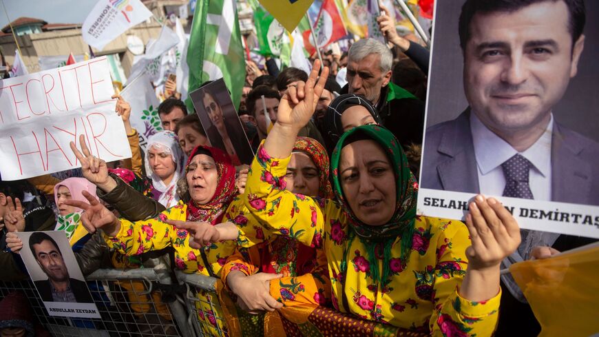 Supporters of the pro-Kurdish Peoples' Democratic Party.