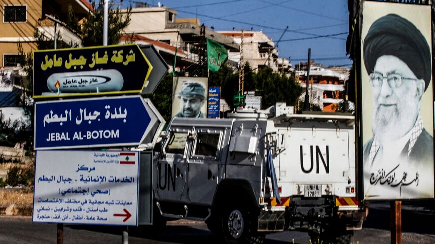 A vehicle of the UNIFIL (United Nations Interim Force in Lebanon) Italian contingent patrols in the village of Seddiqine in the southern Lebanese district of Tyre, from near where four rockets were fired towards Israel, on May 19, 2021. - The Israeli army confirmed the attack, saying it retaliated with artillery fire. It is the third time rockets have been launched from Lebanese territory towards Israel since hostilities flared between the Jewish state and armed Palestinian groups in the Gaza Strip last wee