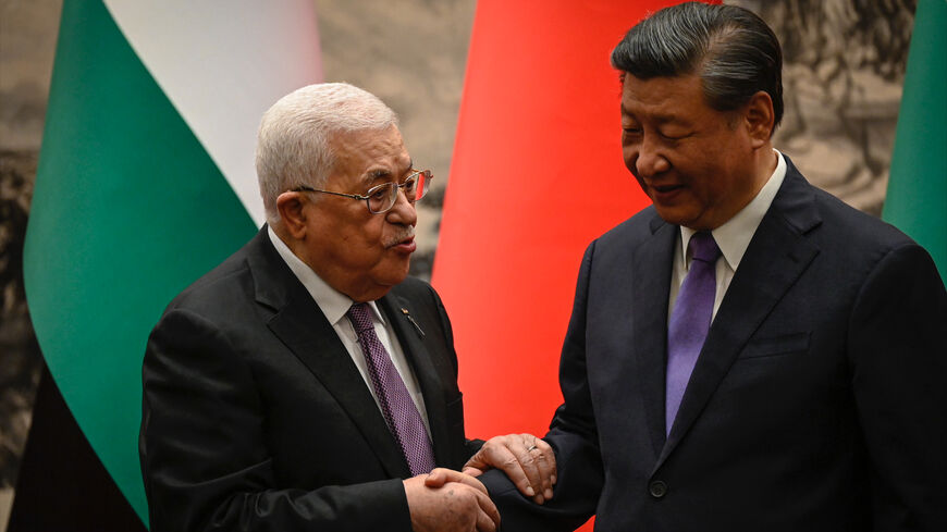 Xi Jinping and Mahmoud Abbas