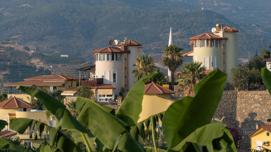 View of the cottage village in the suburbs of Alanya, also known as the Turkish Riviera.