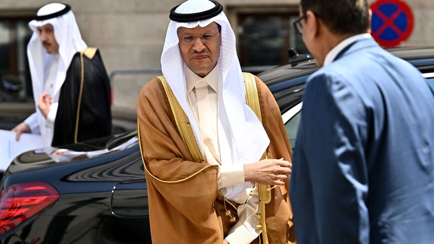 Saudi Minister of Energy Prince Abdulaziz bin Salman al-Saud arrives for the 186th Organization of Petroleum Exporting Countries (OPEC) meeting in Vienna on June 3, 2023. (Photo by JOE KLAMAR / AFP) (Photo by JOE KLAMAR/AFP via Getty Images)