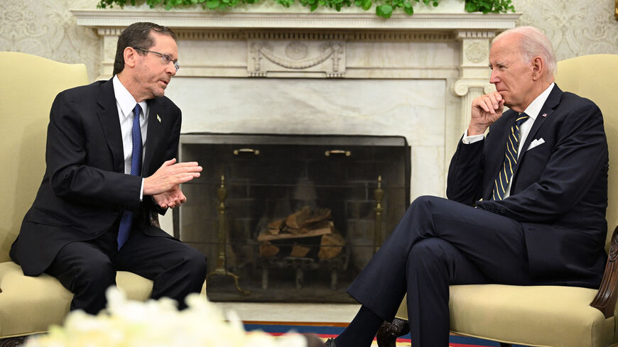 US President Joe Biden meets with Israeli President Isaac Herzog.