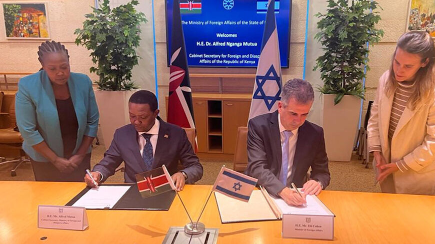 Israeli Foreign Minister Eli Cohen and Kenyan Foreign Minister Alfred Mutua.