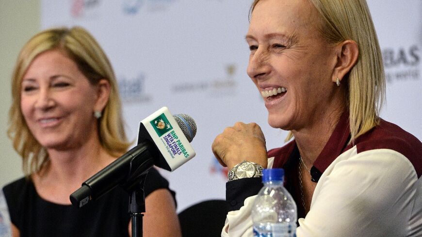 Tennis greats Chris Evert (left) and Martina Navratilova (right) say they are opposed to moving the WTA Finals to Saudi Arabia