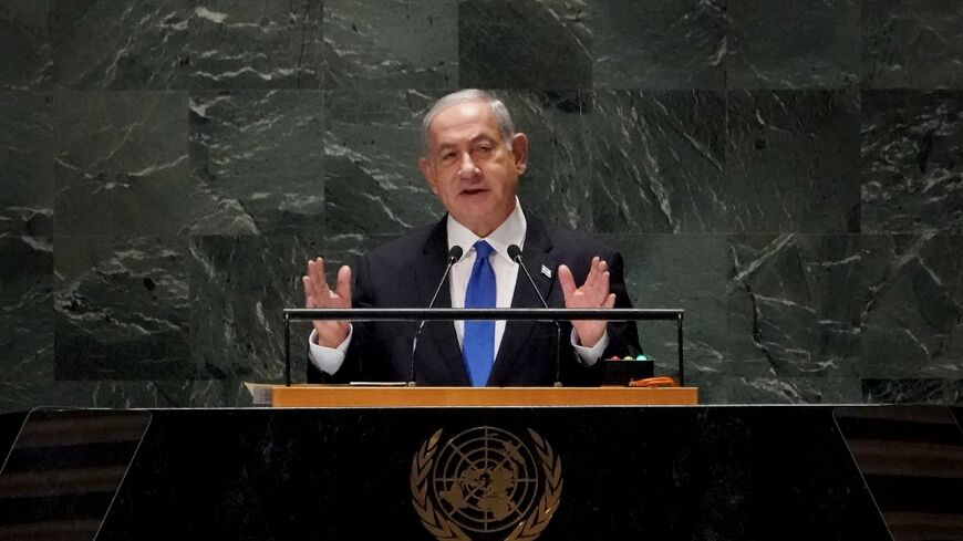 Israeli Prime Minister Benjamin Netanyahu addresses the 78th United Nations General Assembly 