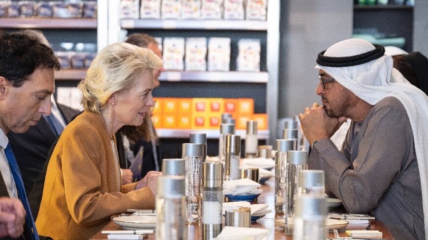 European Union chief Ursula von der Leyen meets United Arab Emirates President Sheikh Mohamed bin Zayed al-Nahyan ahead of COP28 climate talks in Dubai in November-December