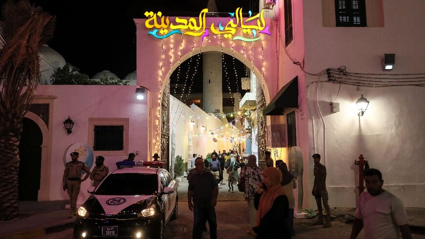 Night-time in a street in old Tripoli