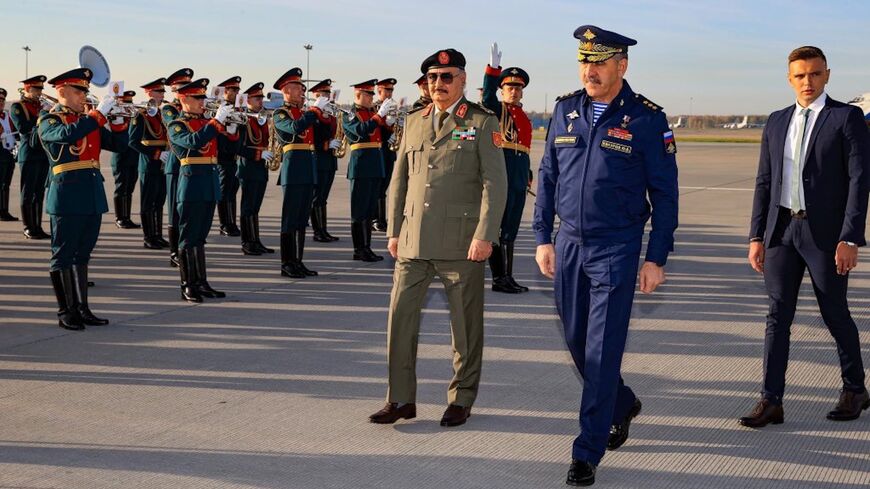 General Commander of the Libyan National Army (LNA) Khalifa Hifter (L).