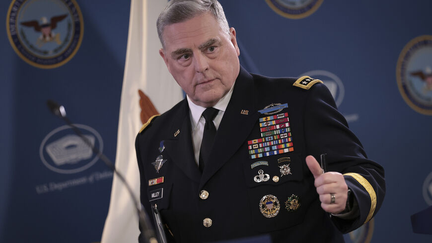 ARLINGTON, VIRGINIA - MAY 25: Army Gen. Mark Milley, chairman of the Joint Chiefs of Staff, speaks during a news conference at the Pentagon May 25, 2023 in Arlington, Virginia. Milley and U.S. Defense Secretary Lloyd Austin briefed members of the press following an online session of the Ukraine Defense Contact Group. (Photo by Win McNamee/Getty Images)