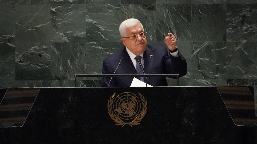 Palestinian leader Mahmoud Abbas addresses the 78th United Nations General Assembly 
