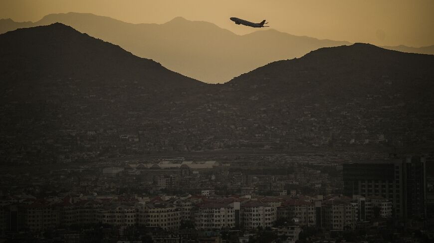 A plane taking off from Kabul International airport in August last year