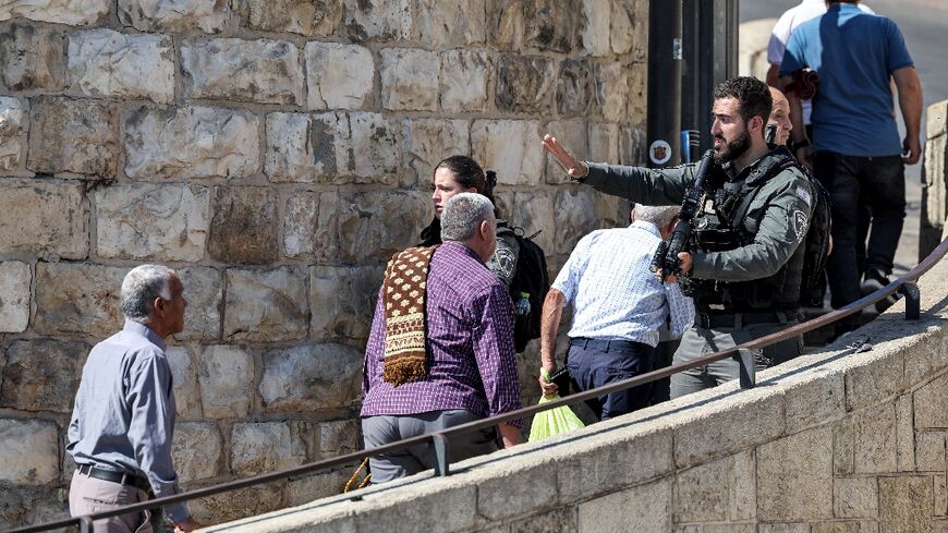 Israeli border police bar Muslims under the age of 55 from praying at Jerusalem's Al-Aqsa Mosque, Islam's third holiest site