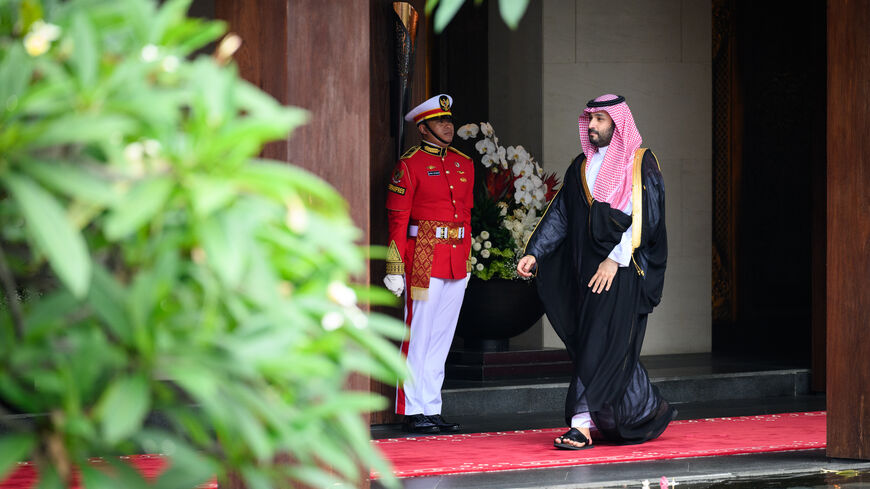 Crown Prince Mohammed bin Salman of Saudi Arabia arrives at the formal welcome ceremony to mark the beginning of the G20 Summit on November 15, 2022 in Nusa Dua, Indonesia. The G20 meetings are being held in Bali from November 15-16. (Photo by Leon Neal/Getty Images,)