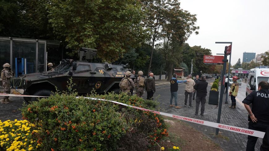 Police presence after the attack in Ankara, Turkey.