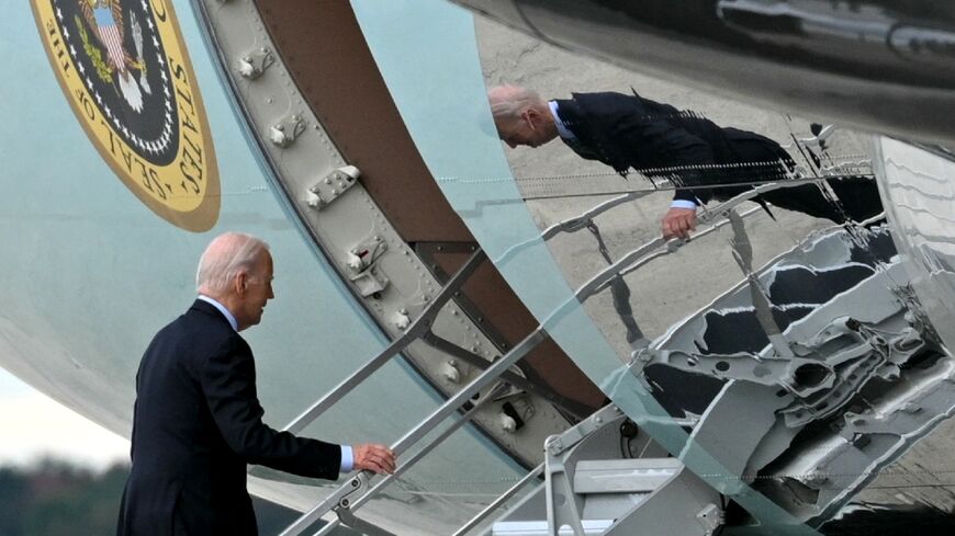 Biden is traveling on Air Force One to Israel