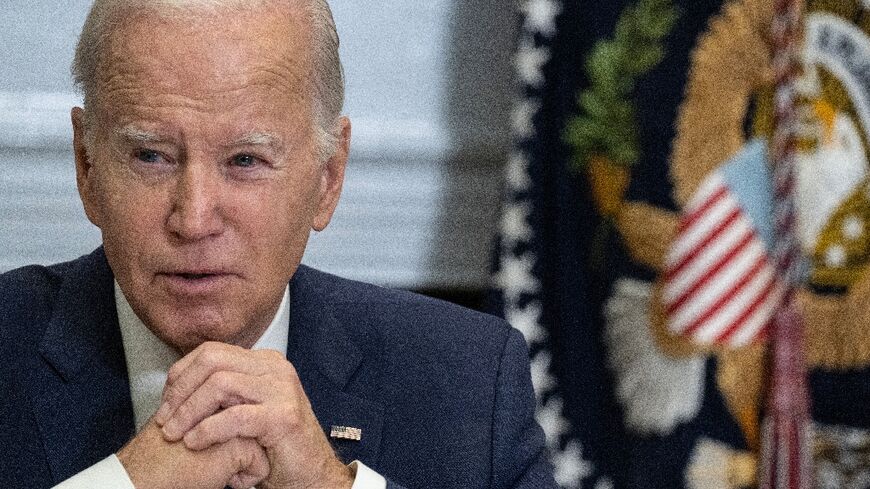 US President Joe Biden speaks at the White House on November 21, 2023