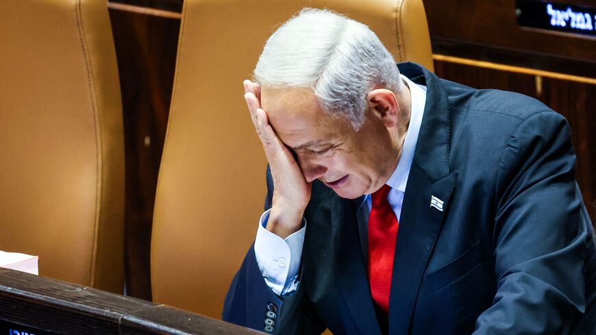 TOPSHOT - Israel's Prime Minister Benjamin Netanyahu attends the budget session at the parliament in Jerusalem on May 23, 2023. (Photo by GIL COHEN-MAGEN / AFP) (Photo by GIL COHEN-MAGEN/AFP via Getty Images)