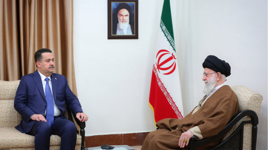 Iraqi Prime Minister Mohammed Shia al-Sudani meets with Iran's supreme leader Ali Khamenei in Tehran on Nov. 6, 2023.