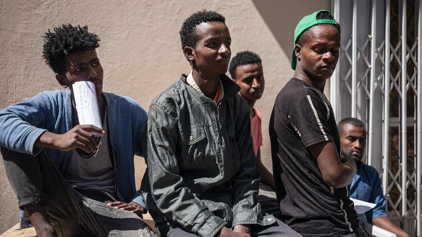 Ethiopian returnees at a transit centre in Addis Ababa, back from the 'Eastern Route' to Saudi Arabia