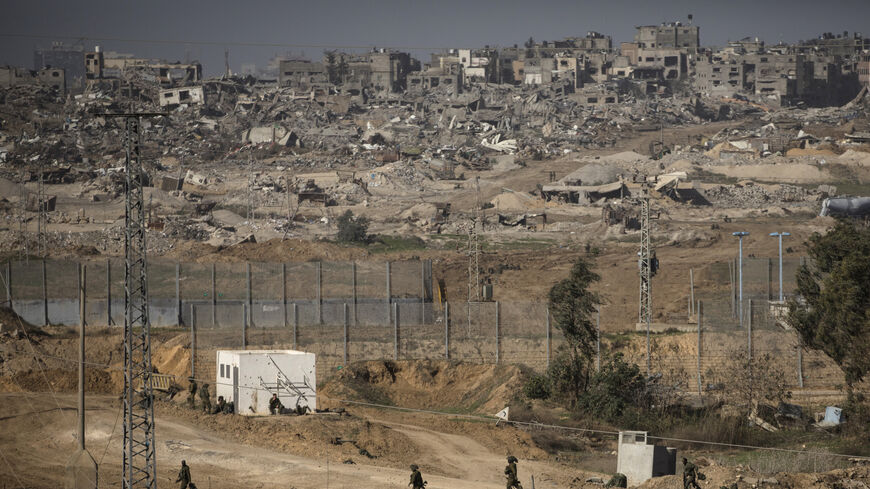  A view of Israeli troops along Israel's southern border with Gaza on Dec. 22, 2023 in southern Israel. 