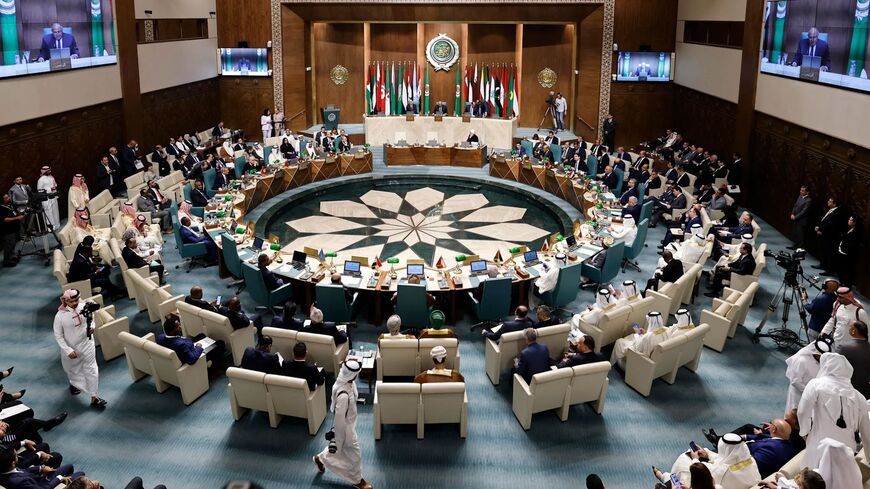 A meeting of Arab League foreign ministers in Cairo on May 7, 2023.