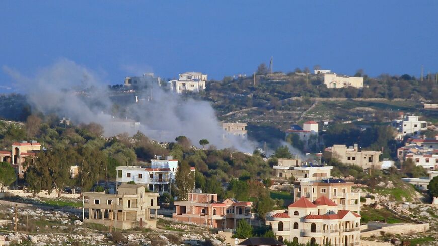 Smoke rises over the southern Lebanese town of Blida following an Israeli bombardment